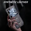 New Arrival - Luxury Leather Invisible MagSafe Stand Protective Shell for Samsung Z Flip6/5/4/3 - Image 3