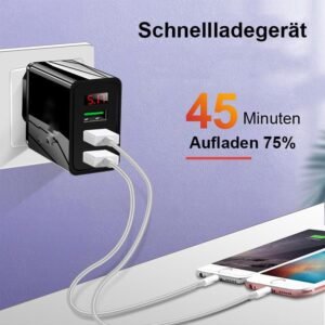 💖Fast multi-port charging for mobile phones✨Mobile phone charging socket with digital display